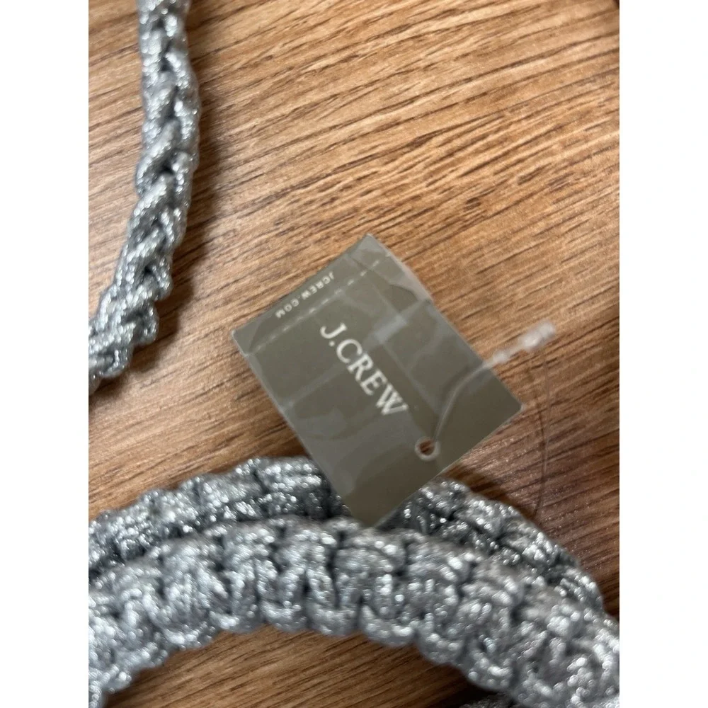 J.Crew Cadiz Small Silver Metallic Crossbody Phone Purse Bag NEW